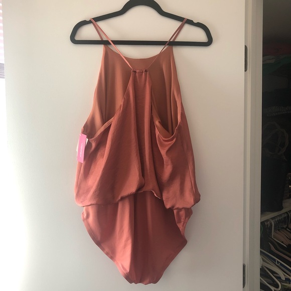 New w/tag Silk-like Roses Halter Bodysuit - Picture 2 of 3
